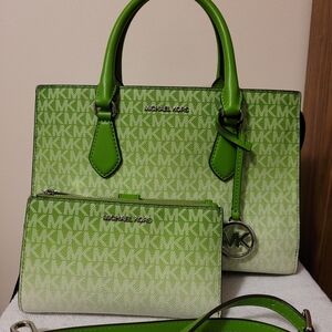 Michael Kors Green Women's Bag Set